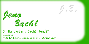 jeno bachl business card